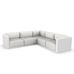 Gatsby 5 Seater Outdoor Sectional - White / Crevin White