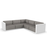 Gatsby 5 Seater Outdoor Sectional - White / Crevin Taupe