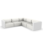 Gatsby 5 Seater Outdoor Sectional - White / Savane White