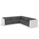 Gatsby 5 Seater Outdoor Sectional - White / Savane Tornado