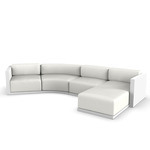 Gatsby Modular Outdoor Sofa & Puff - White / Nautical Natural