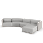Gatsby Modular Outdoor Sofa & Puff - Ecru / Nautical Taupe