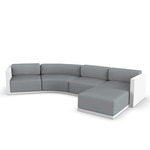 Gatsby Modular Outdoor Sofa & Puff - White / Nautical Steel