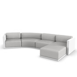 Gatsby Modular Outdoor Sofa & Puff - White / Nautical Taupe