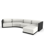 Gatsby Modular Outdoor Sofa & Puff - Black / Nautical Natural