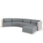 Gatsby Modular Outdoor Sofa & Puff - Ecru / Nautical Steel