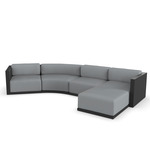Gatsby Modular Outdoor Sofa & Puff - Black / Nautical Steel