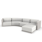 Gatsby Modular Outdoor Sofa & Puff - Ecru / Crevin White
