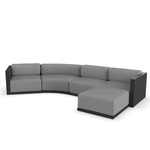 Gatsby Modular Outdoor Sofa & Puff - Black / Crevin Steel
