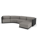 Gatsby Modular Outdoor Sofa & Puff - Black / Crevin Taupe