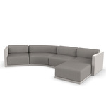 Gatsby Modular Outdoor Sofa & Puff - Ecru / Crevin Taupe