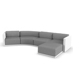 Gatsby Modular Outdoor Sofa & Puff - White / Crevin Steel