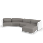 Gatsby Modular Outdoor Sofa & Puff - White / Crevin Taupe