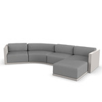Gatsby Modular Outdoor Sofa & Puff - Ecru / Crevin Steel