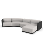 Gatsby Modular Outdoor Sofa & Puff - Black / Savane Whisper