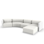 Gatsby Modular Outdoor Sofa & Puff - White / Savane White