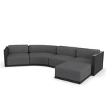 Gatsby Modular Outdoor Sofa & Puff - Black / Savane Tornado