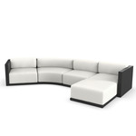 Gatsby Modular Outdoor Sofa & Puff - Black / Savane White