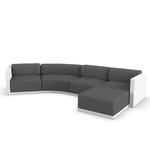 Gatsby Modular Outdoor Sofa & Puff - White / Savane Tornado