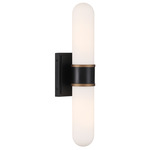 Capsule Wall Sconce - Matte Black / Textured Gold / White