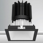 Luca 2.7 inch Square Static White Fixed Downlight With Trim - Black / White