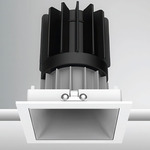 Luca 2.7 inch Square Static White Fixed Downlight With Trim - White / Haze