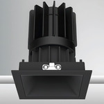 Luca 2.7 inch Square Static White Fixed Downlight With Trim - Black / Black