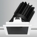 Luca 2.7 inch Square Static White Adjustable Downlight With Trim - White / Black