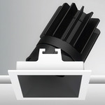Luca 2.7 inch Square Warm Dim Adjustable Downlight With Trim - White / Black