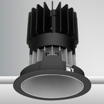 Luca 3.5 inch Round Static White Fixed Downlight with Trim - Black / Haze