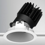 Luca 3.5 inch Round Static White Adjustable Downlight with Trim - White / Haze