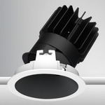 Luca 3.5 inch Round Static White Adjustable Downlight with Trim - White / Black