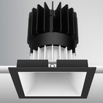Luca 3.5 inch Square Static White Fixed Downlight with Trim - Black / White