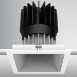 Luca 3.5 inch Square Static White Fixed Downlight with Trim - White / Haze