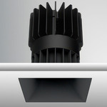Luca 3.5 inch Square Static White Trimless Fixed Downlight - Black