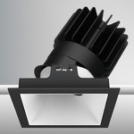 Luca 3.5 inch Square Static White Adjustable Downlight with Trim - Black / White