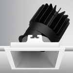 Luca 3.5 inch Square Static White Adjustable Downlight with Trim - White / Haze
