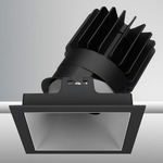 Luca 3.5 inch Square Static White Adjustable Downlight with Trim - Black / Haze