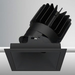 Luca 3.5 inch Square Static White Adjustable Downlight with Trim - Black / Black