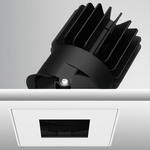 Luca 3.5 inch Square Static White Trimless Adjustable Pinhole - Black