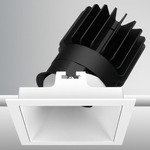 Luca 3.5 inch Square Static White Adjustable Downlight with Trim - White / White