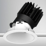 Luca 3.5 inch Round Static White Adjustable Downlight with Trim - White / White