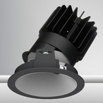 Luca 3.5 inch Round Static White Adjustable Downlight with Trim - Black / Haze