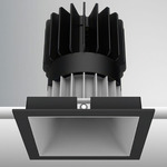 Luca 3.5 inch Square Static White Fixed Downlight with Trim - Black / Haze