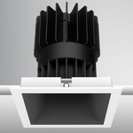 Luca 3.5 inch Square Static White Fixed Downlight with Trim - White / Black