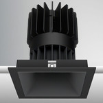 Luca 3.5 inch Square Static White Fixed Downlight with Trim - Black / Black