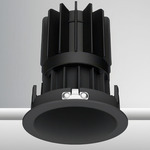 Luca 2.7 inch Round Static White Fixed Downlight With Trim - Black / Black