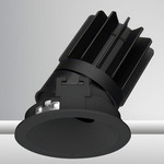 Luca 2.7 inch Round Static White Adjustable Downlight With Trim - Black / Black