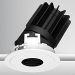 Luca 2.7 inch Round Static White Adjustable Pinhole with Trim - White / Black