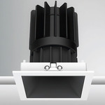 Luca 2.7 inch Square Static White Fixed Downlight With Trim - White / Black